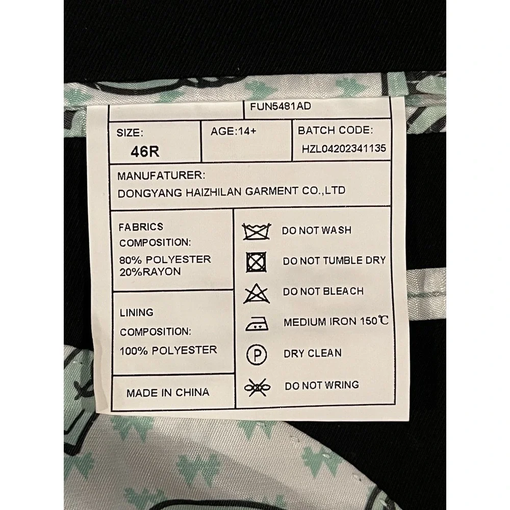NWT Men's Sz 46R‎ Monopoly Themed Blazer.